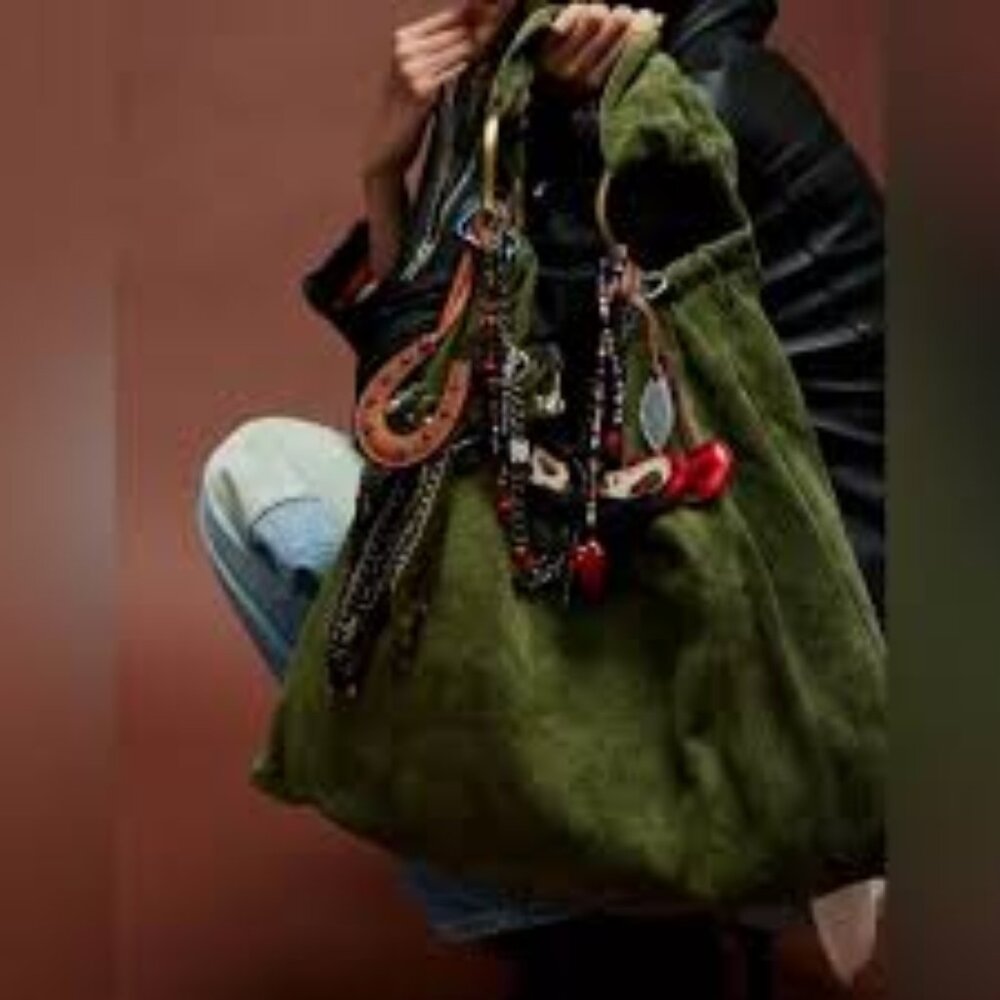 NWT: Free People Bobbi Slouch Suede Tote Bag - Picture 2 of 8